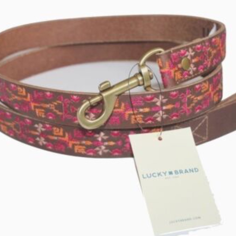 LUCKY BRAND AZTEC DESIGN DOG LEASH 5' NWT